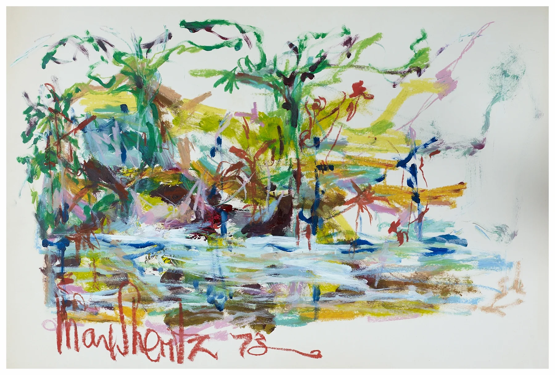 Everglades I 1975 24x35 Mixed Medium