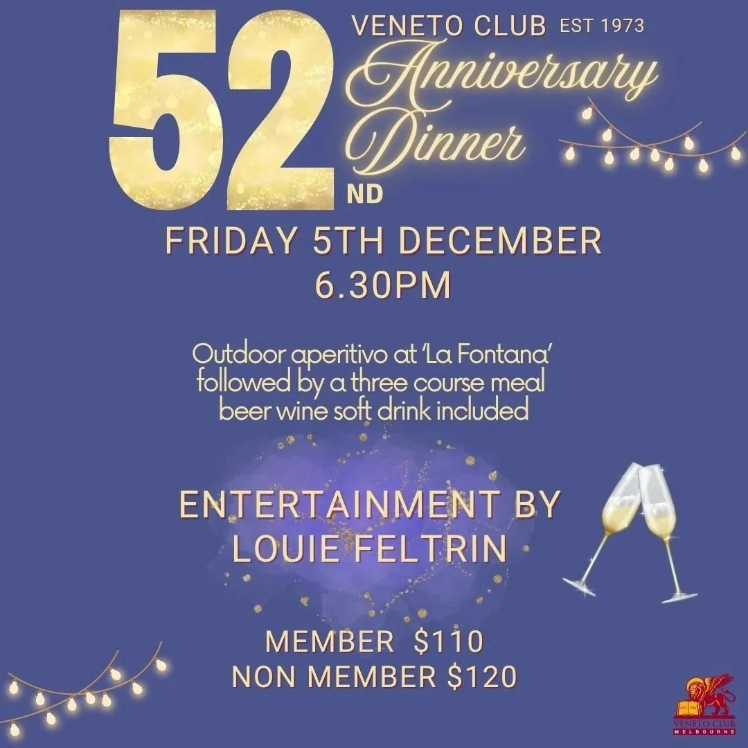 52nd VENETO CLUB ANNIVERSARY DINNER