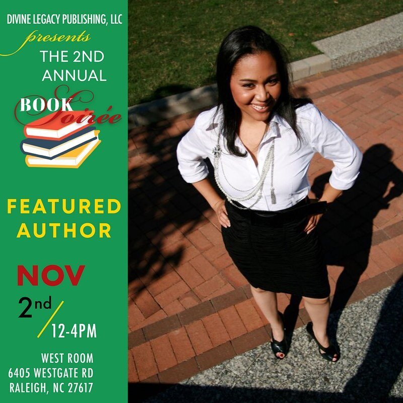 This is my first book event! I&rsquo;ll have copies of my poetry collection, Fast Girls Wear Loud Colors, along with copies of The Lush Lit Life Planner for writers. See you there!💜 #DivineLegacyPublishing #dlpbooksoiree2019 #dlptakesraleigh