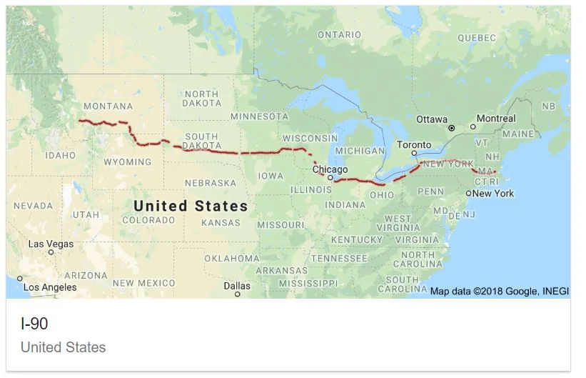 I 90 Map With Exits | Interstate I-90 Road Trip and Travel Guide – MJYUN