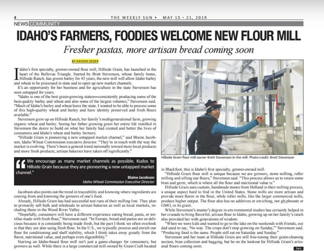 Idaho's Farmers, Foodies Welcome a New Flour Mill