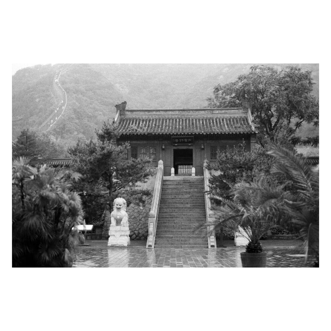 Looking up at the Great Wall, China on 35mm film.