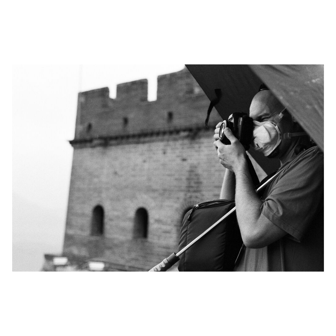 Dainon shooting off The Great Wall, China on 35mm film.