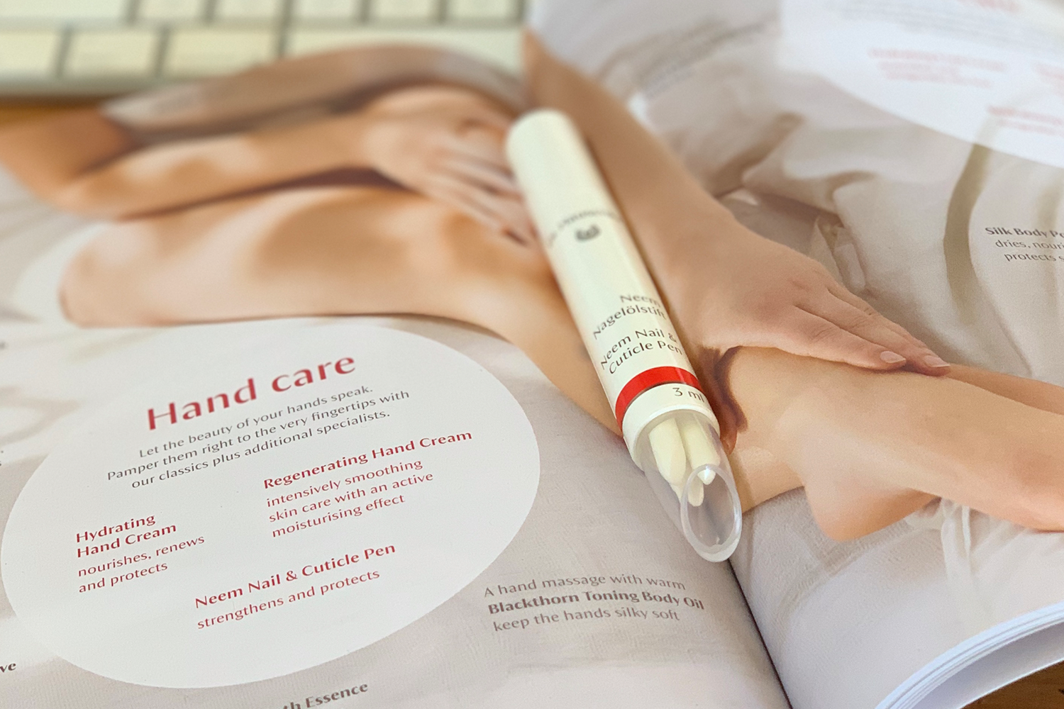 Neem Nail & Cuticle Oil available in 30ml pump or handy Pen applicator for nail care on-the-go.