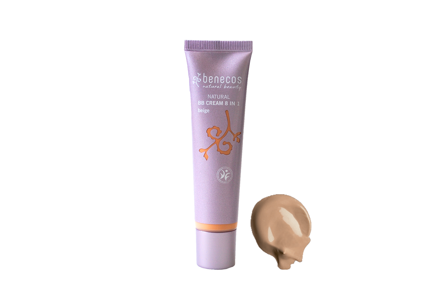 Benecos Natural BB Cream 8 in 1 Beige with swatch.png