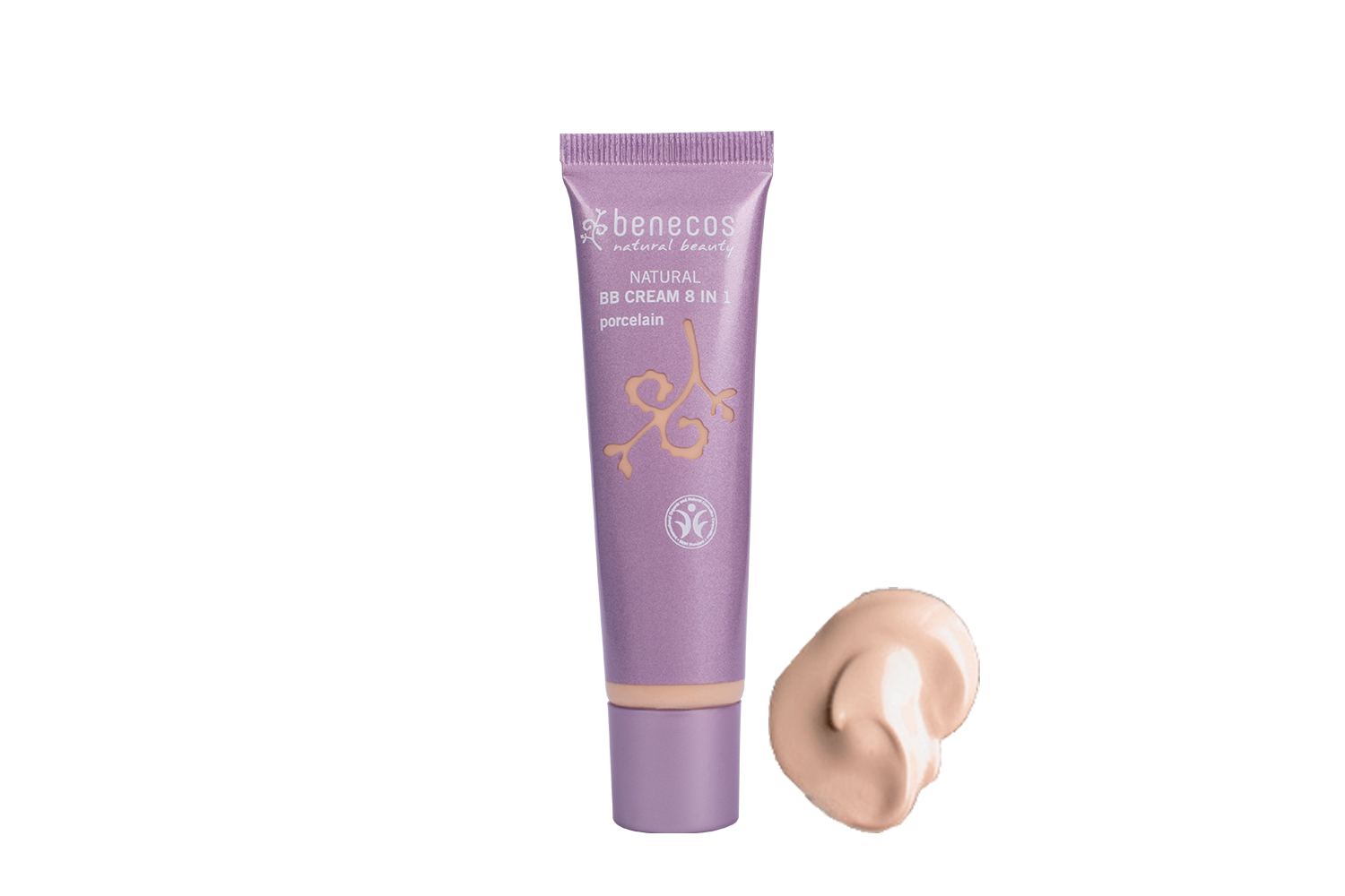 Benecos Natural BB Cream 8 in 1 Porcelain with swatch.png