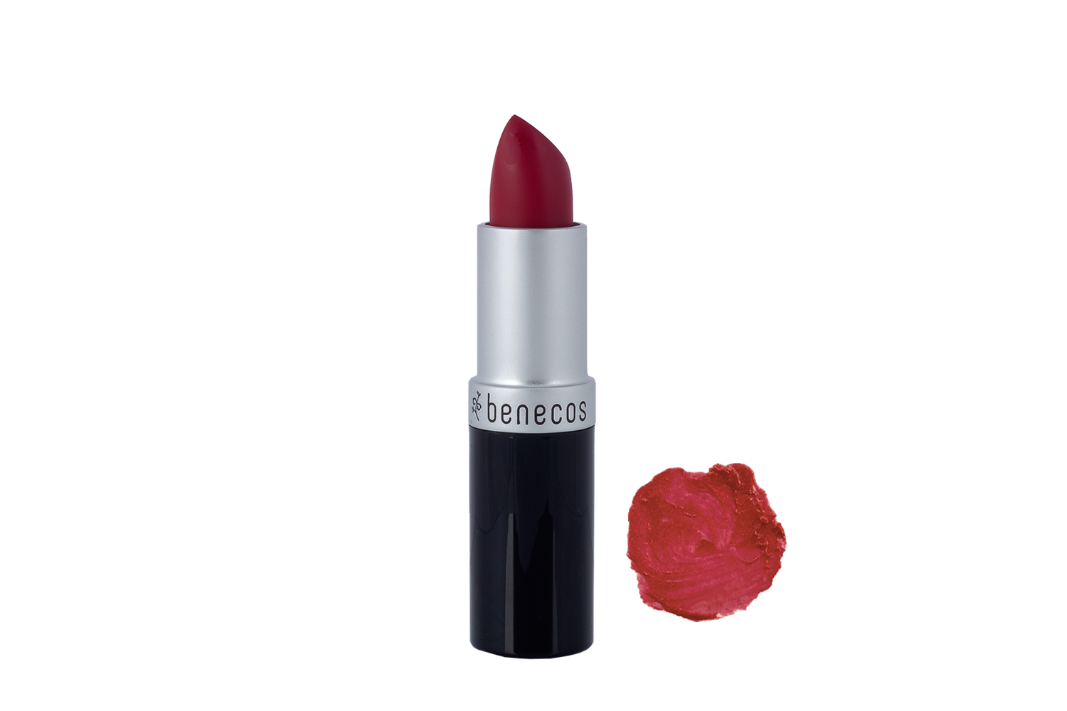 Benecos Natural Lipstick just red with swatch.png