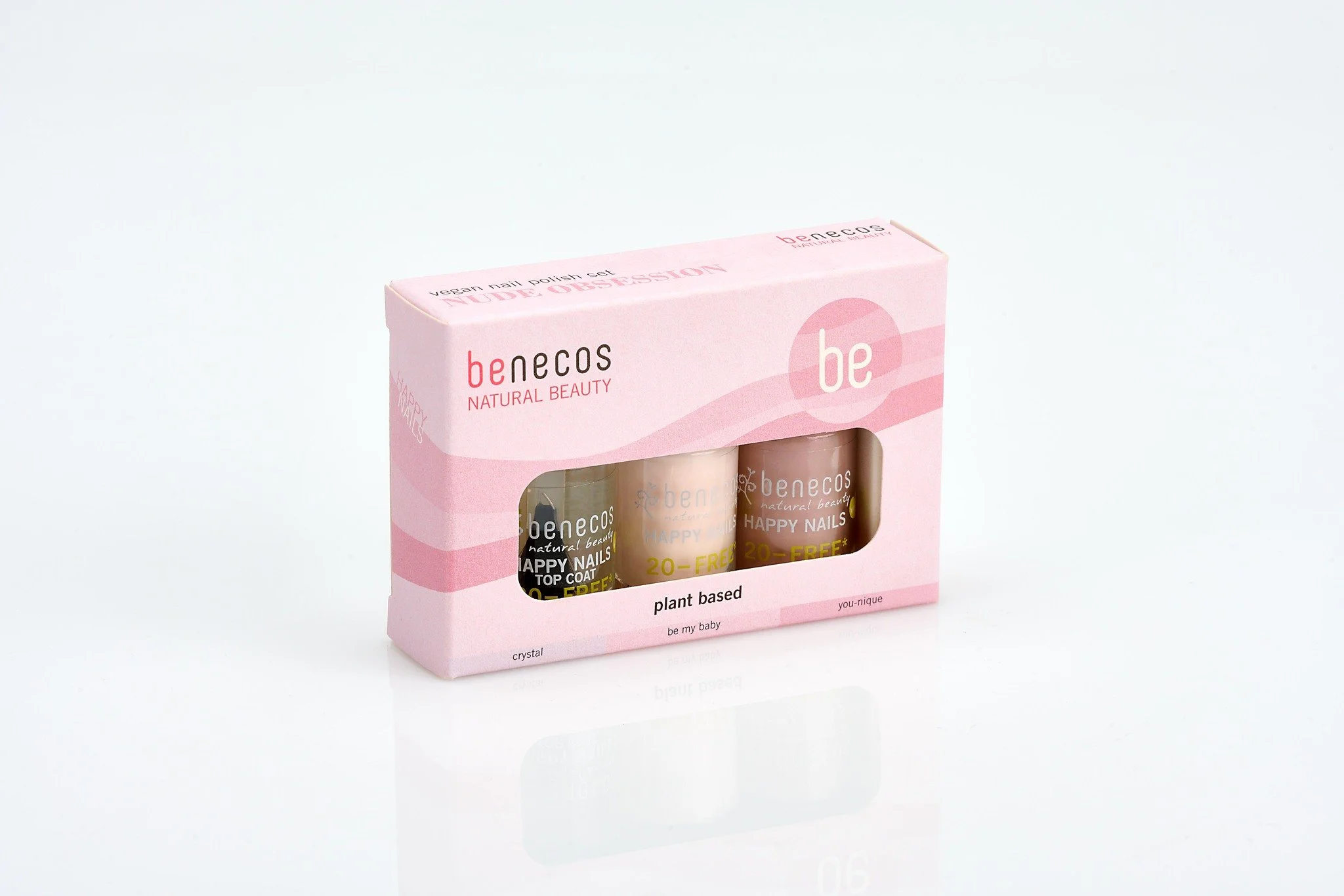 Benecos Nail Set nude obsession with Top Coat crystal, be my baby and you-nique. Save 20% on this set too! 💅 

https://www.helioshealth.com.au/benecos/p/nail-set-nude-obsession