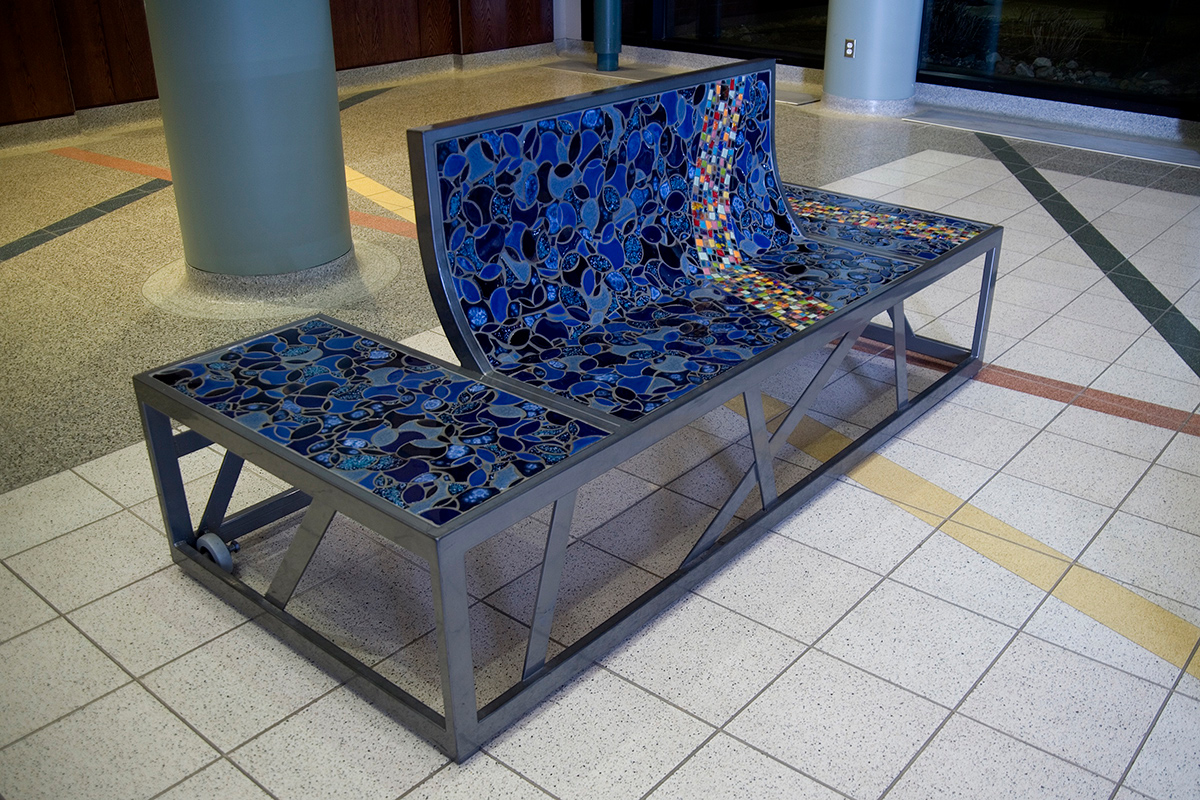 Ridgedale Library, Blue Bench