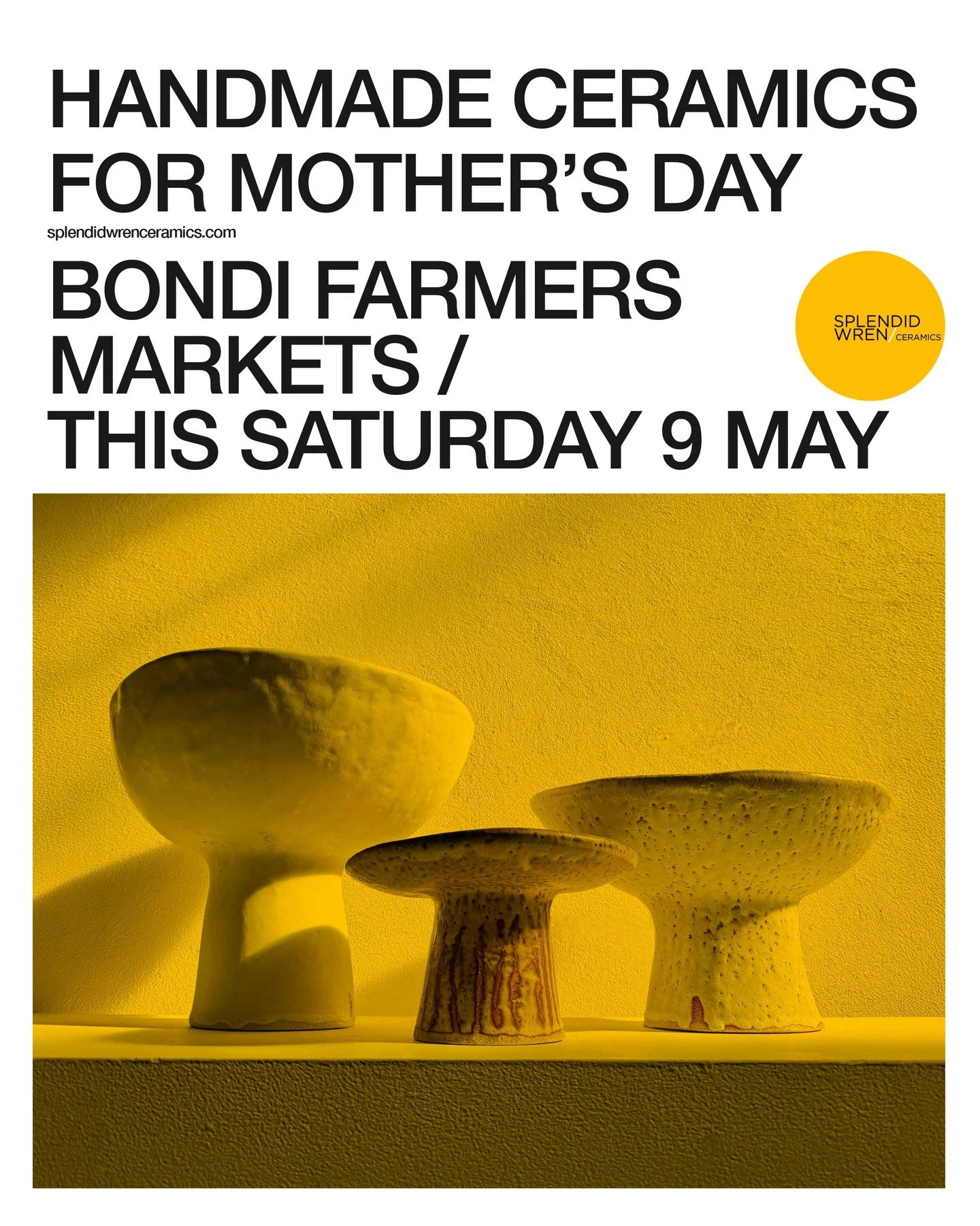 New work fresh out of the kiln and ready for @bondifarmersmarket this Saturday. I&rsquo;ll be there again with @heartinceramics and @kokopelli_farm__ 

Come on down and find beautiful handmade gifts for your loved ones for Mother&rsquo;s Day. 

Cathe