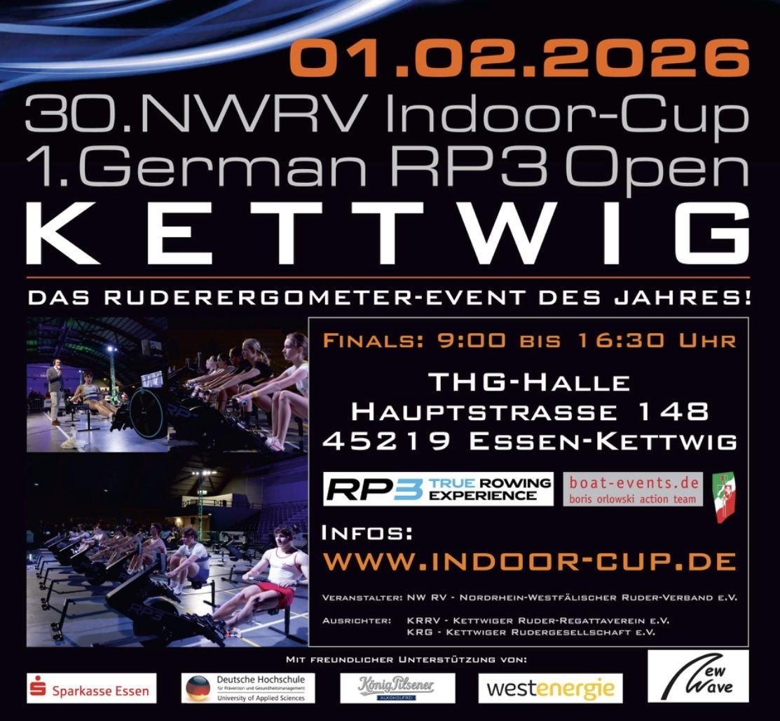 30. NWRV Indoor-Cup - 1st German RP3 Open am 01.02.2026 in der THG-Halle in Kettwig!