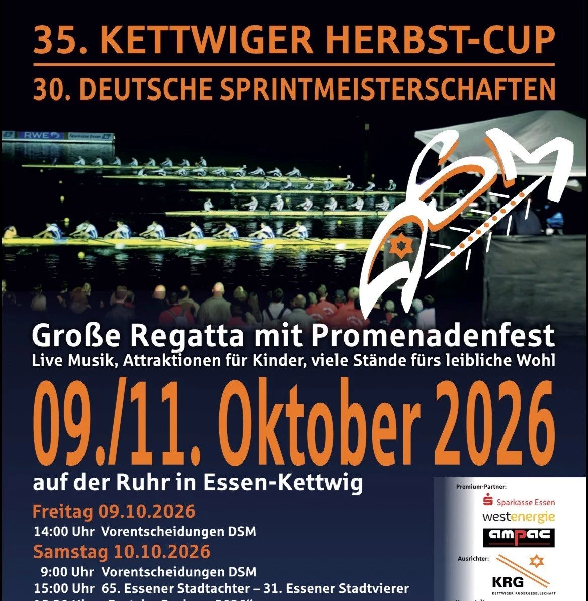 120 Jahre KRG - 35. Kettwiger Herbst-Cup - 09.-11.10.2026 auf der Ruhr!