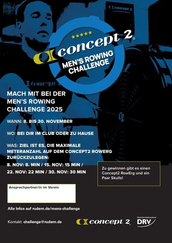 KRG braucht Unterstützung bei der ersten  "Men's Rowing Challenge"