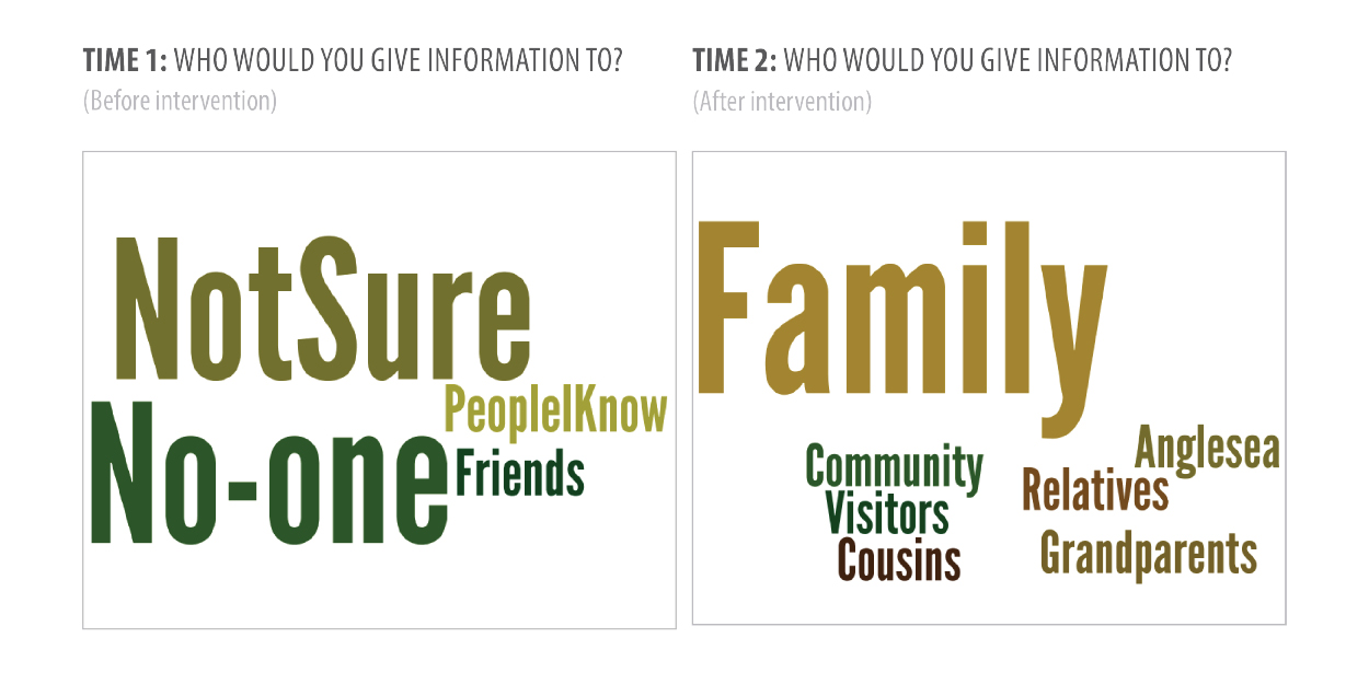 Example of a word cloud to make comparisons with qualitative data.