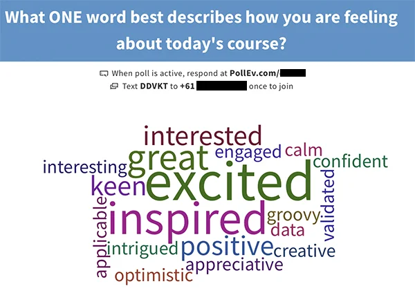 Word cloud used for August short course.