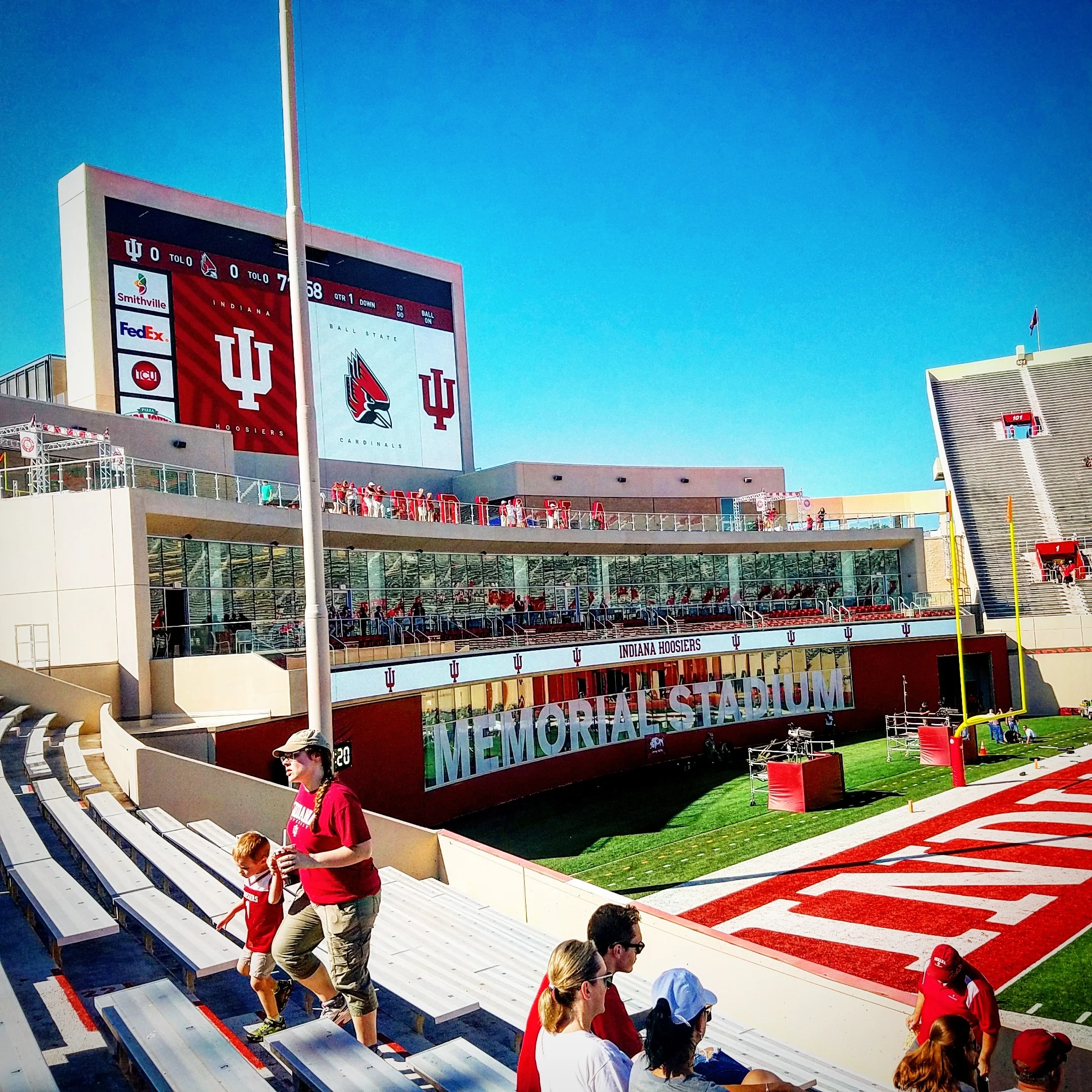 A view of the newly renovated IU Excellence Academy and massive video board from our seats in section 30.