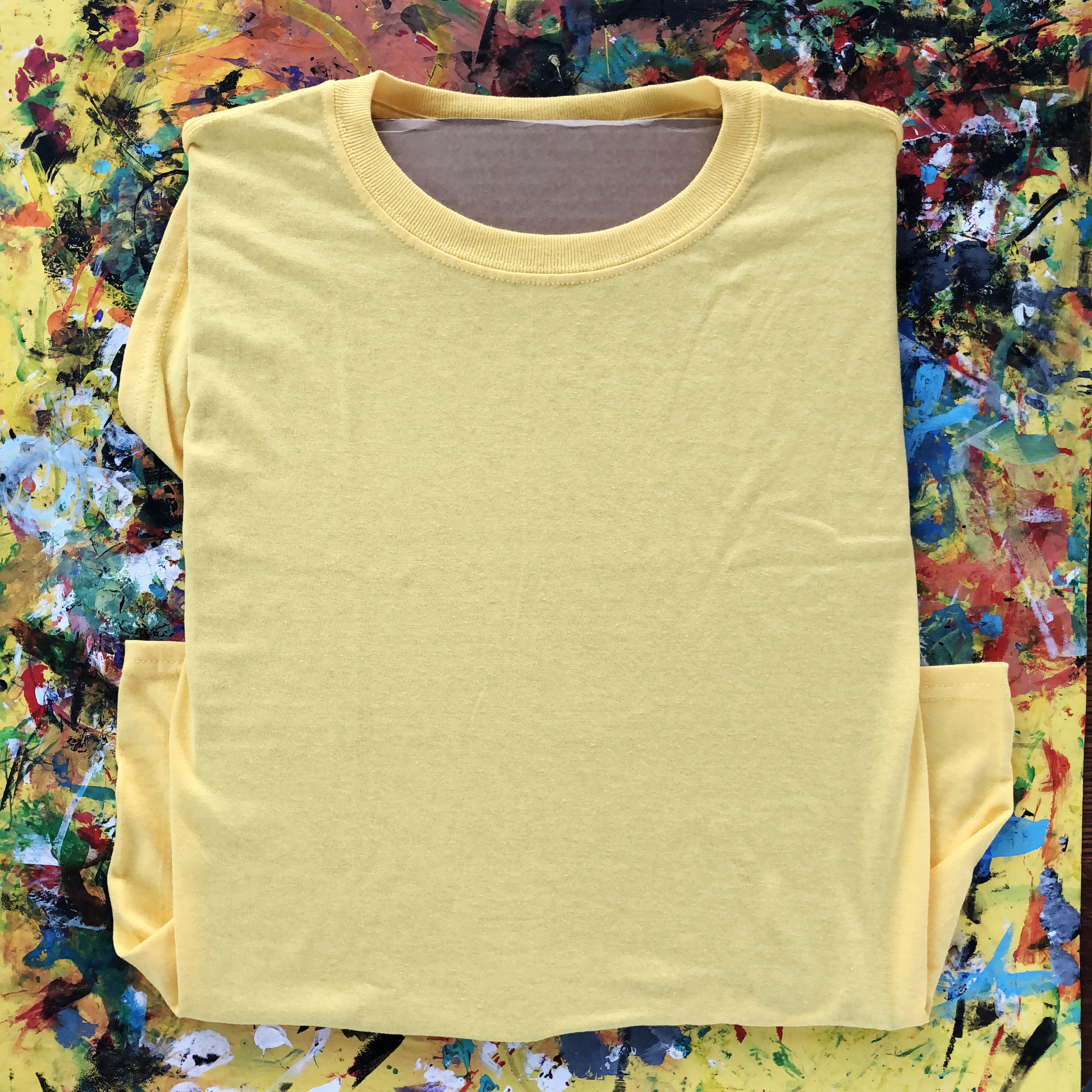 cardboard inserted into tshirt