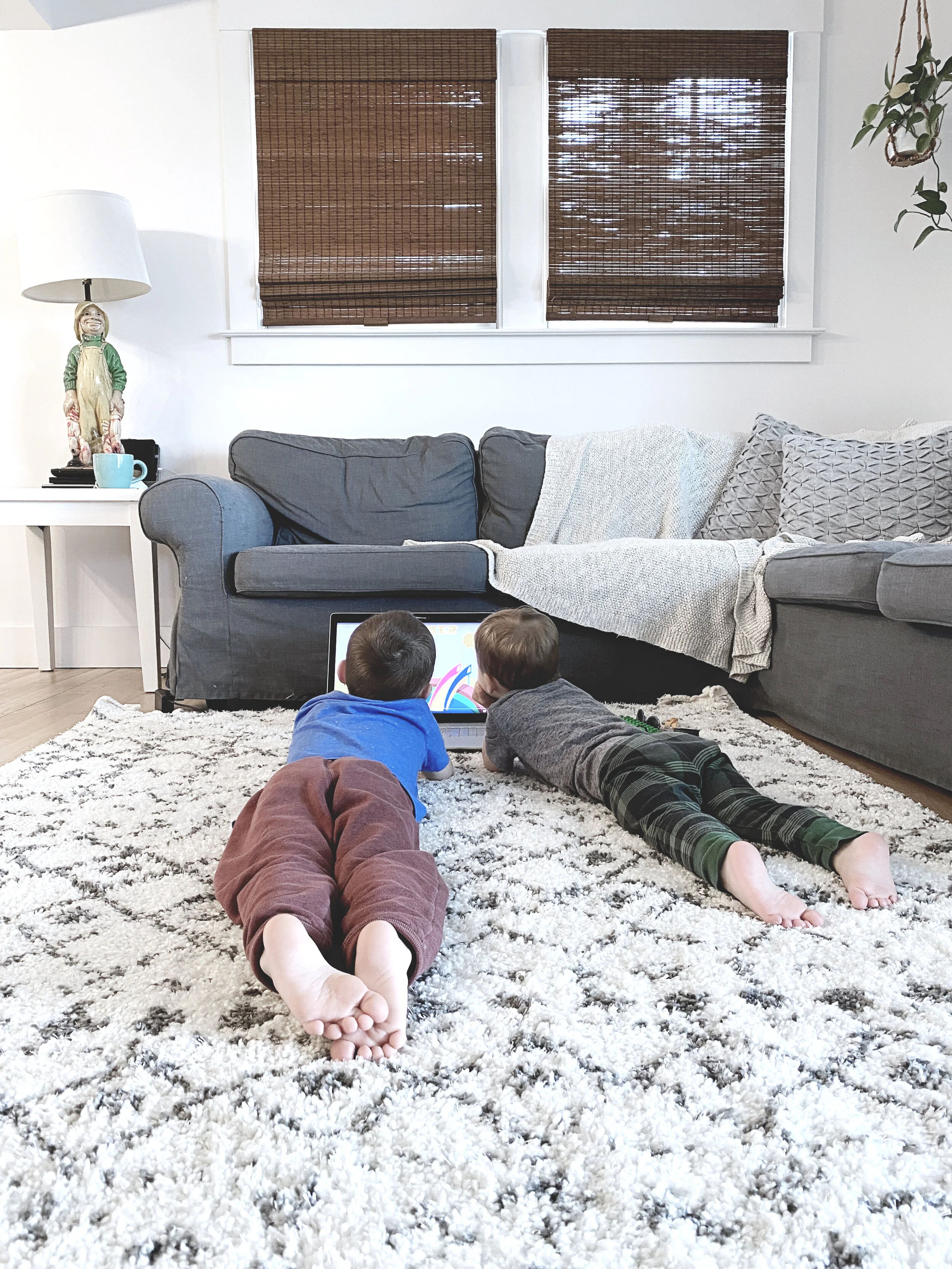 March 24th - Jack and Sam doing schoolwork.JPG