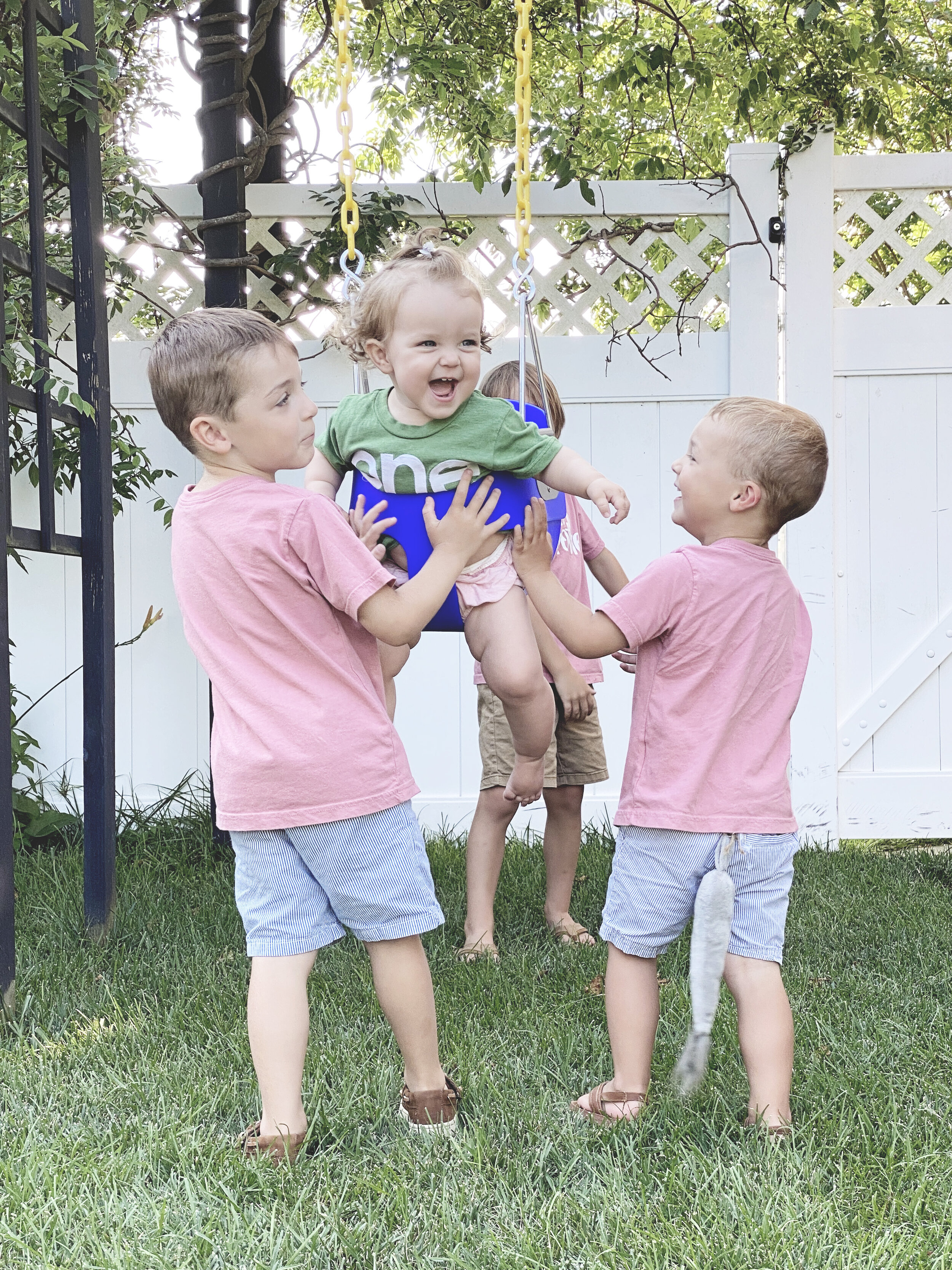 July 8th - Lennie on the swing with Fisher, Jack, and Sam (3).JPG