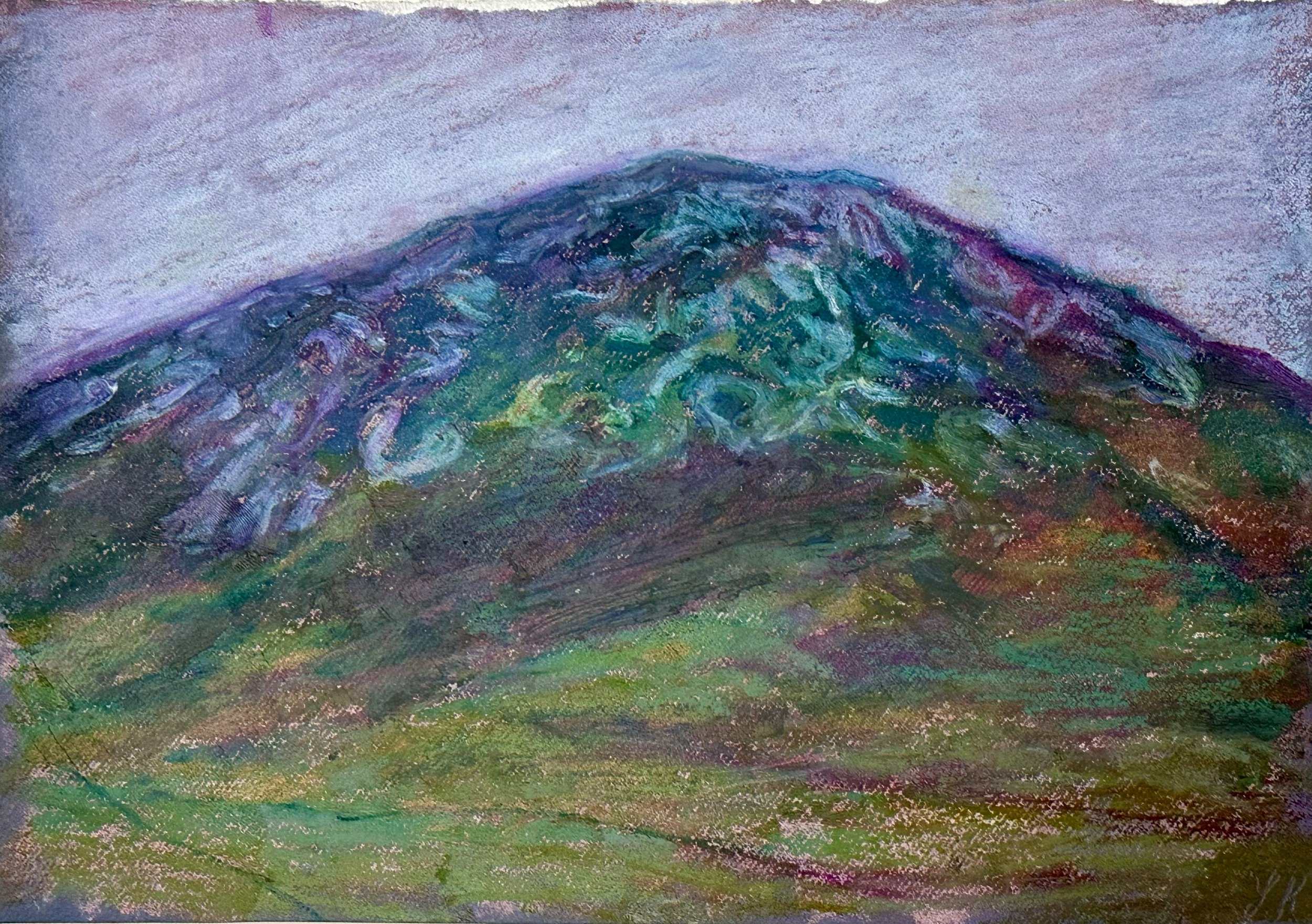  Oil pastel on hand-toned paper 7x10,” drawn plein-air in Connemara, 2023. 