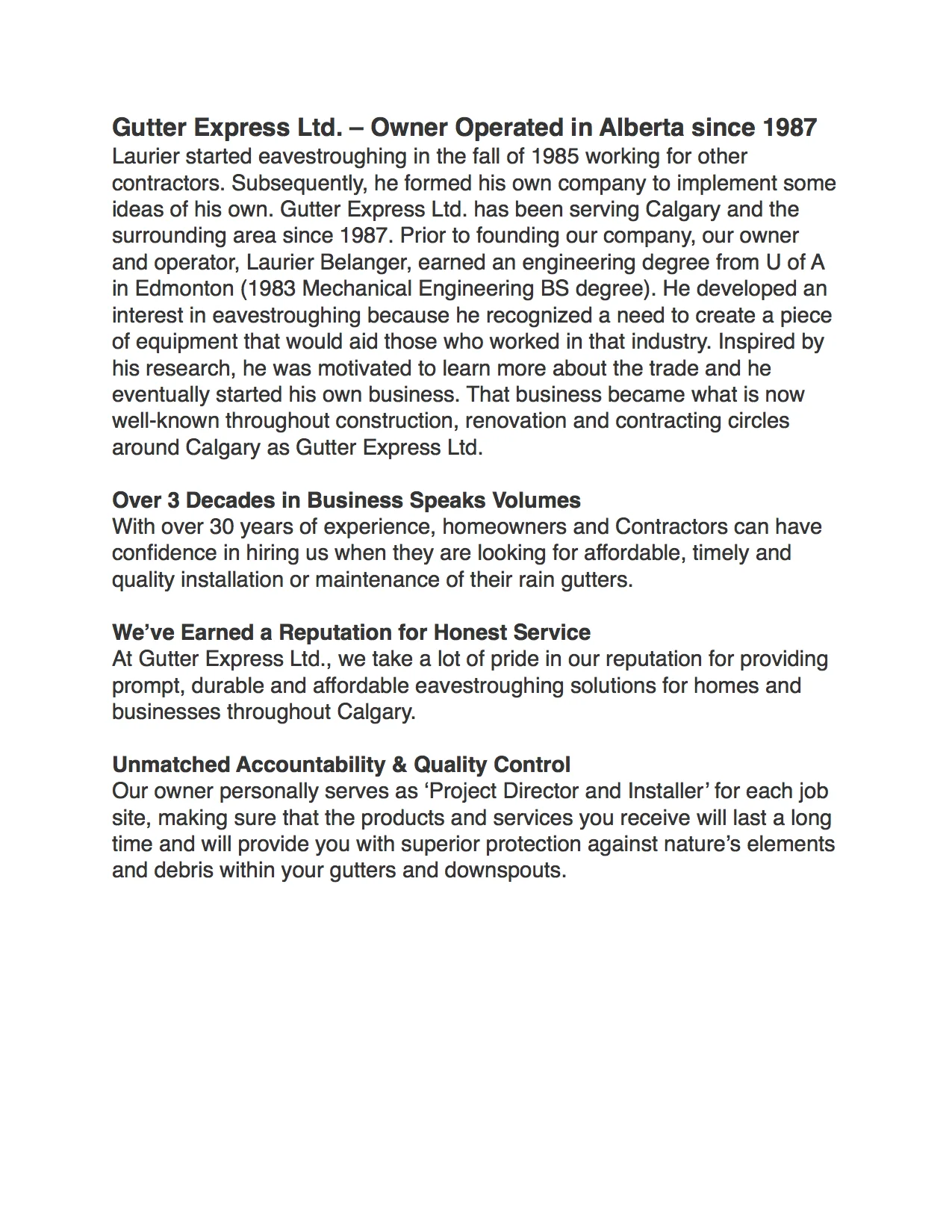 What We Do — Gutter Express Ltd