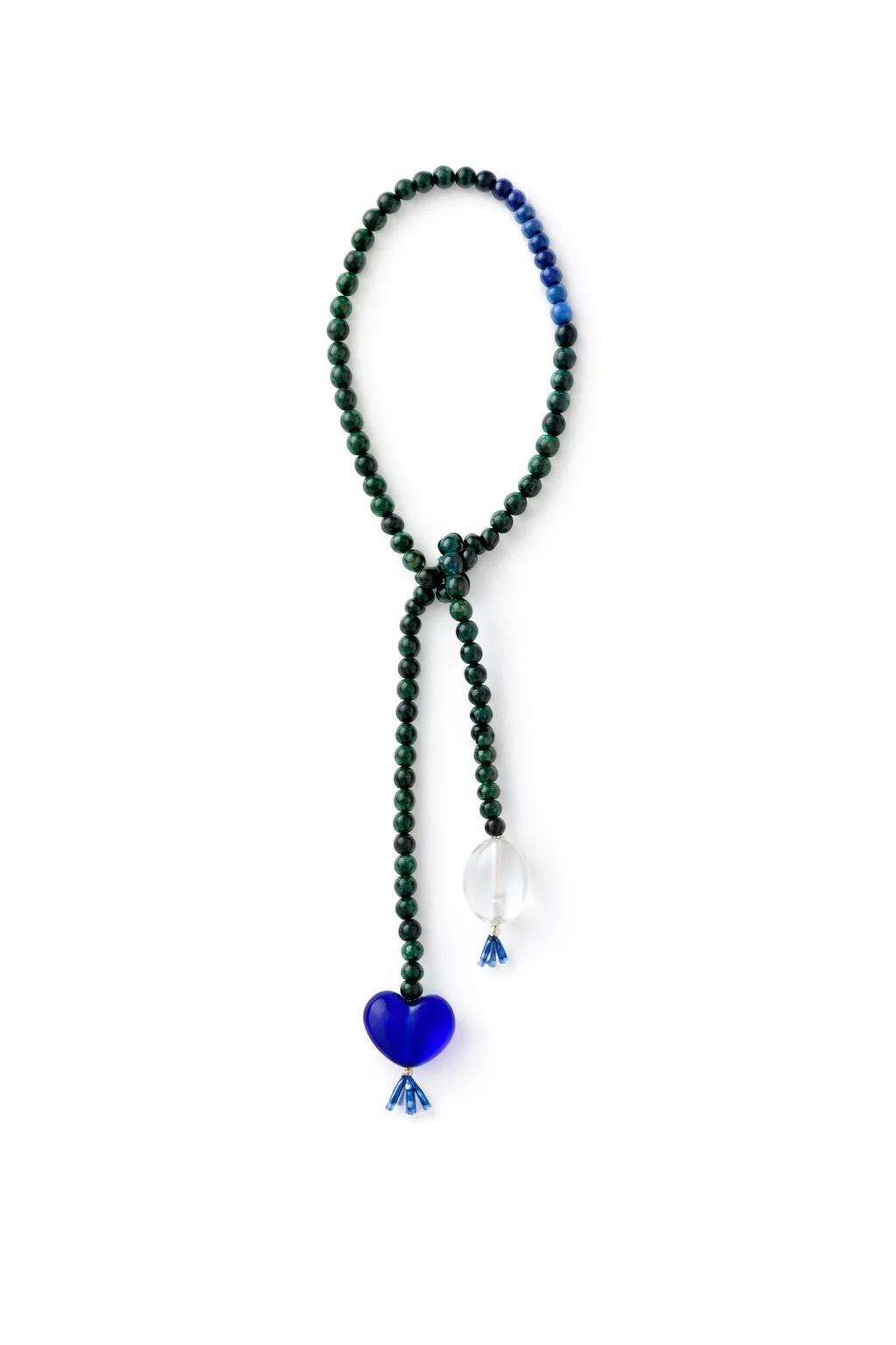 Murano Heart Bag Charm - Malachite and Lapis