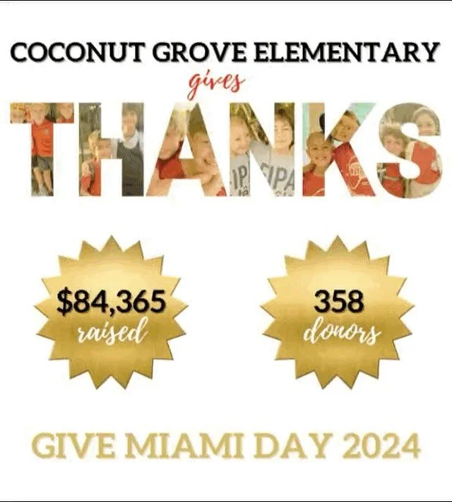 🫶 *CGE GIVES THANKS!* 🫶

CGE family, you came through in a BIG way. We blew past our goal and raised $84,365, which means more dollars going back to the school! Thank you for supporting the PTA on Give Miami Day and have a wonderful Thanksgiving ho