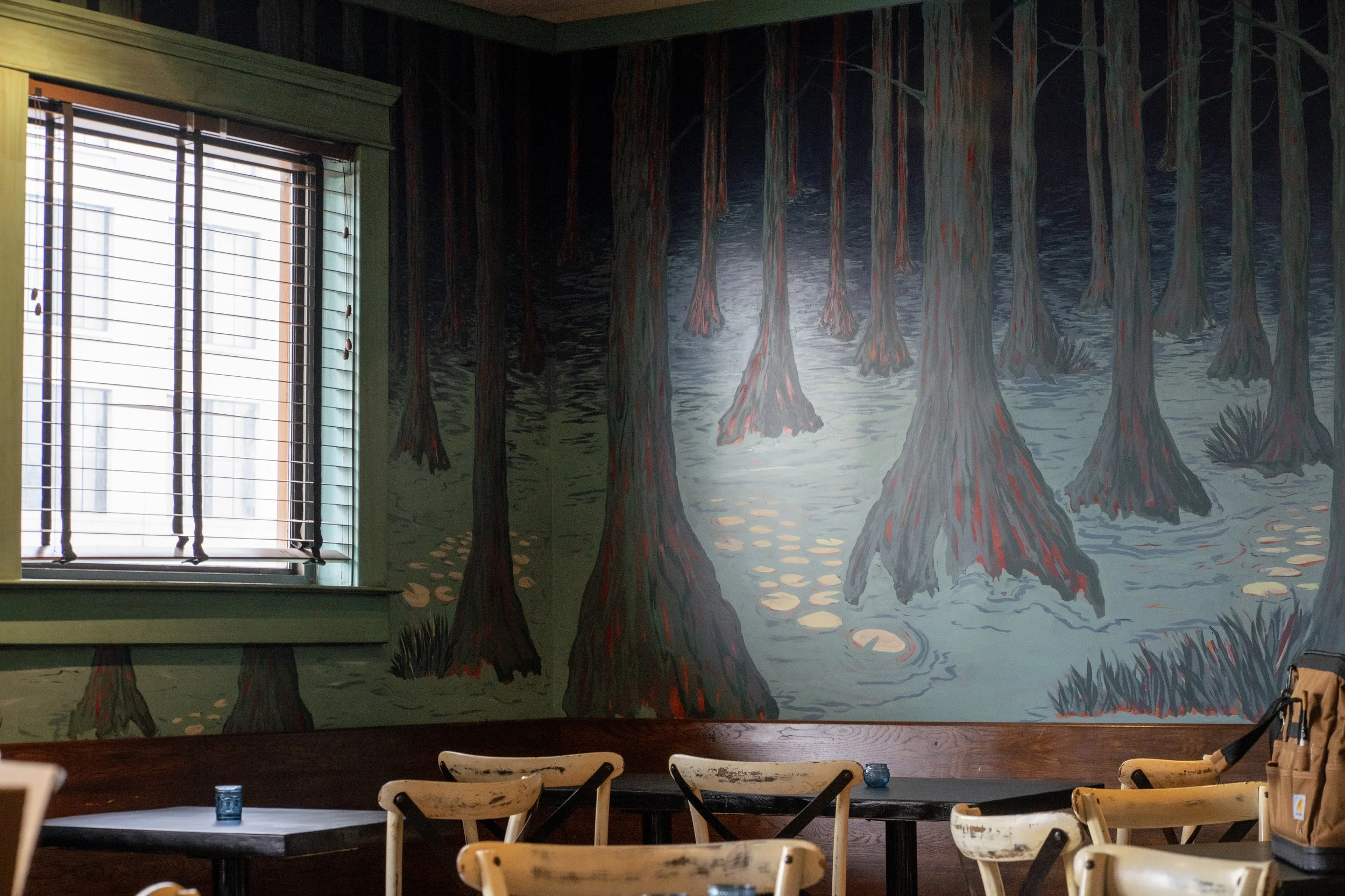 Swamp Scene mural for midtown restaurant