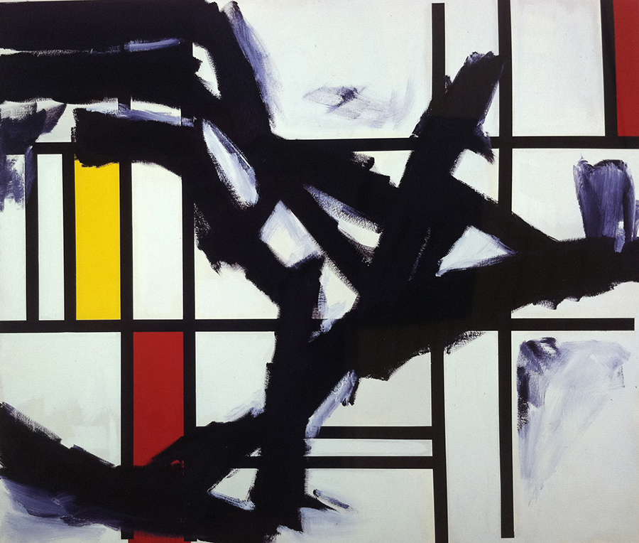 I Flew My Plane Into Heaven AKA Kline and Mondrian, 66" x 78", 1