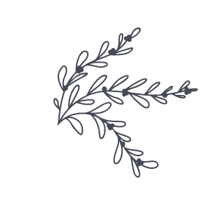 Decorative illustration of a sprig with small leaves.