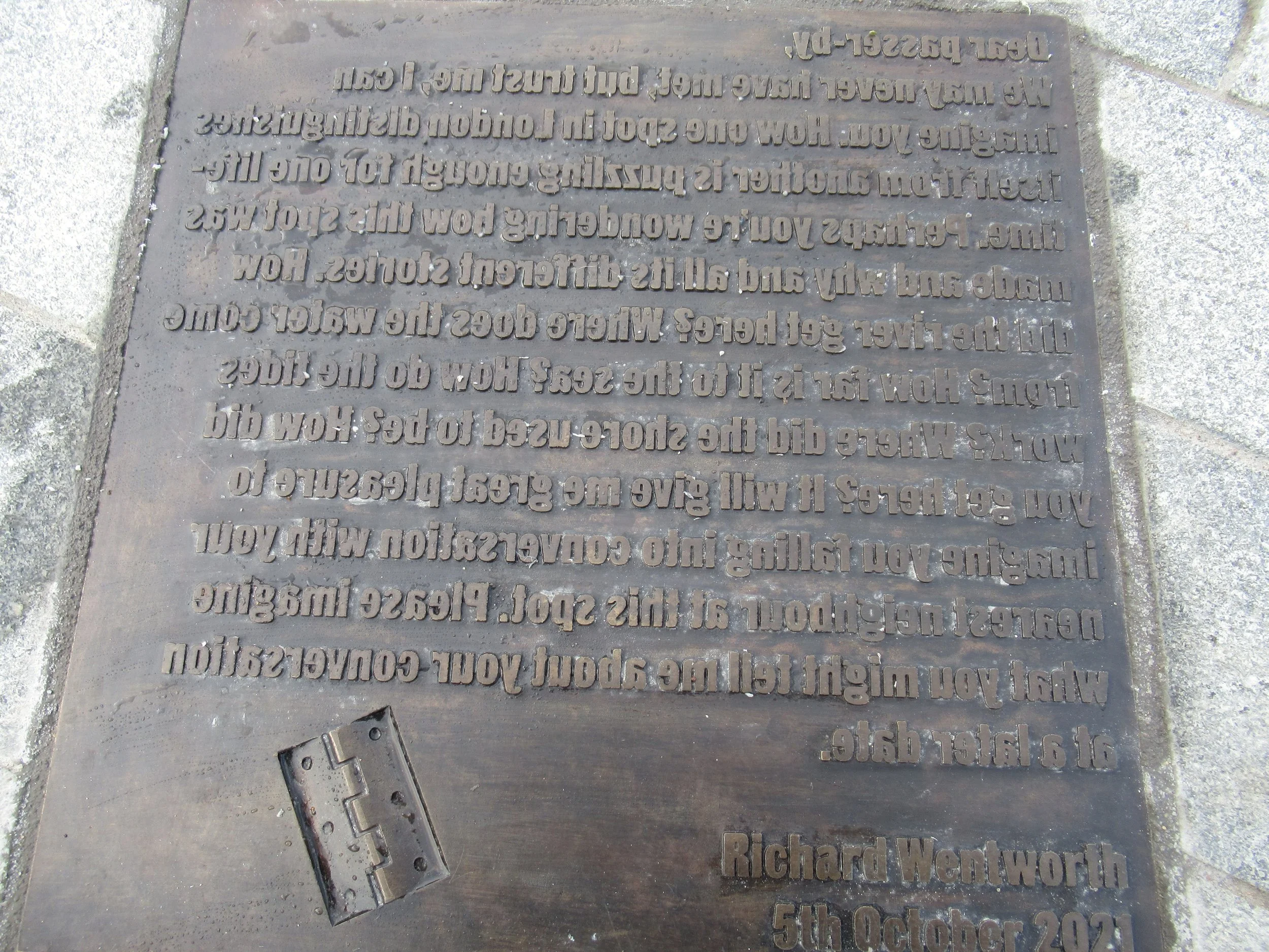 Floor based plaque, Isle of Effra