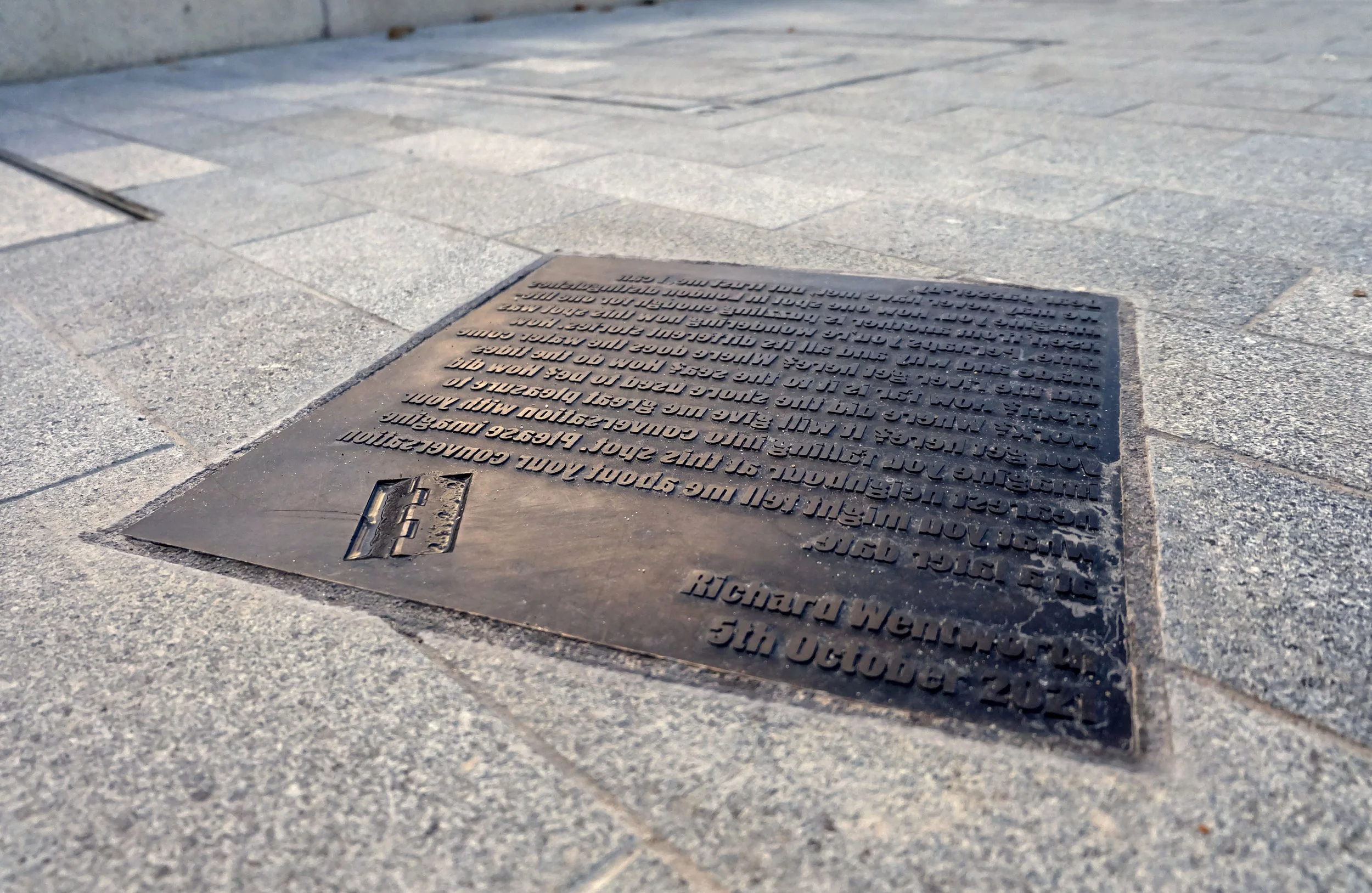Floor based plaque, Isle of Effra. Photo Elyssa Byrne.