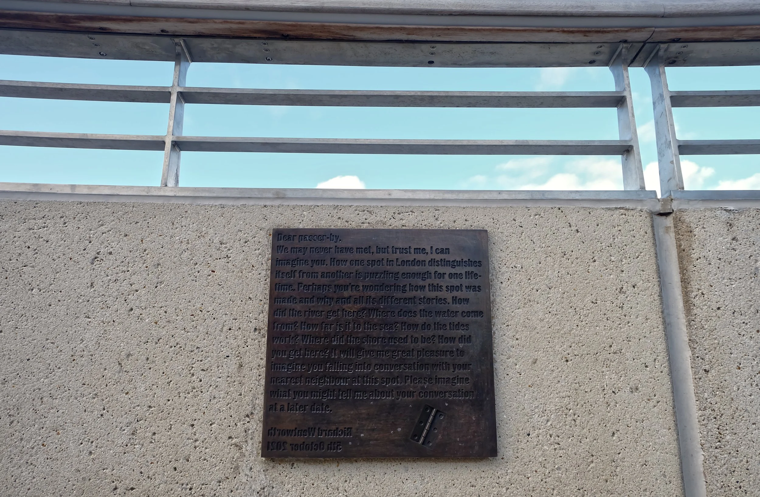 Wall mounted plaque, Isle of Effra. Photo Elyssa Byrne.