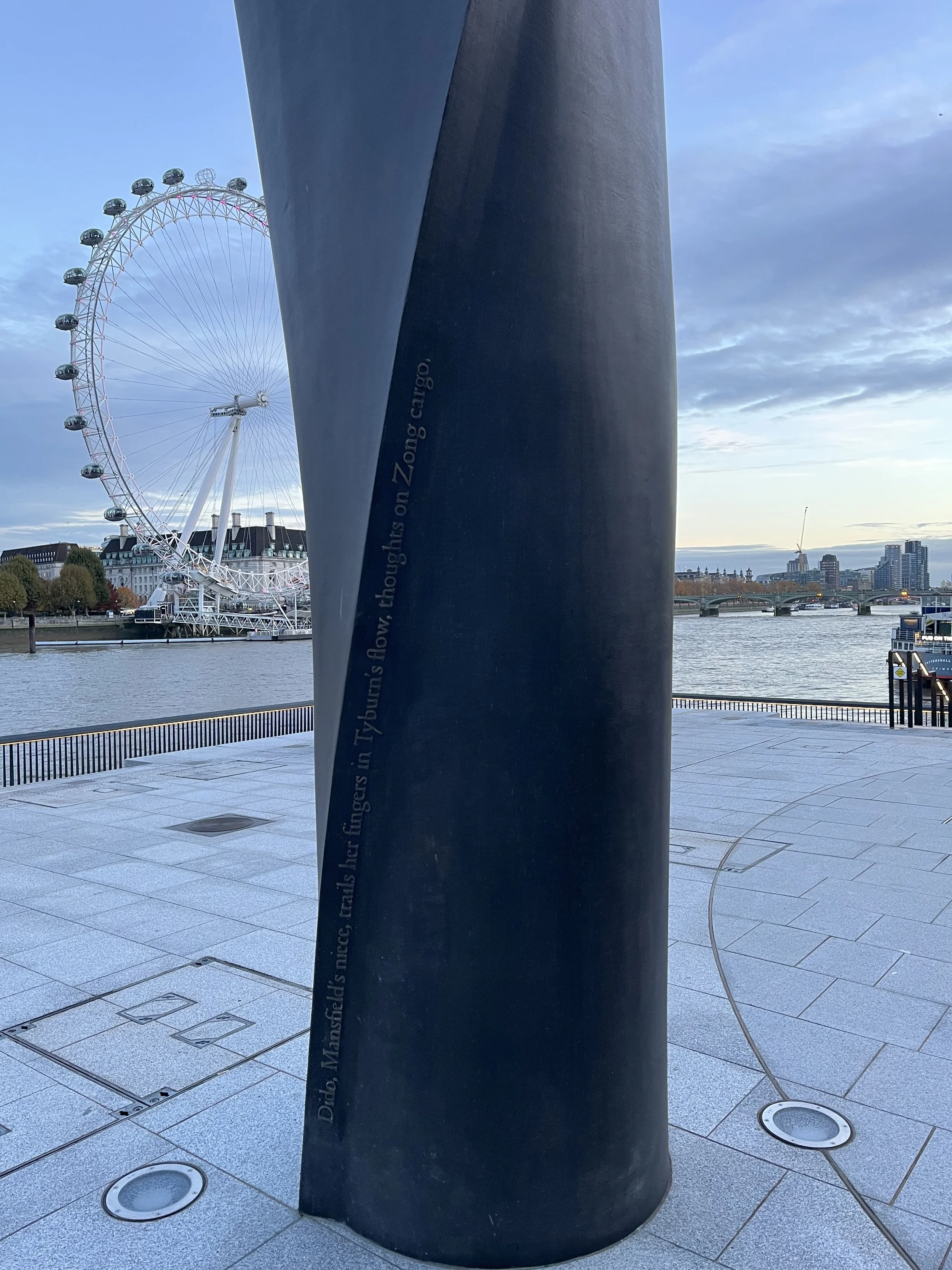 Detail of column and poem at Tyburn Quay