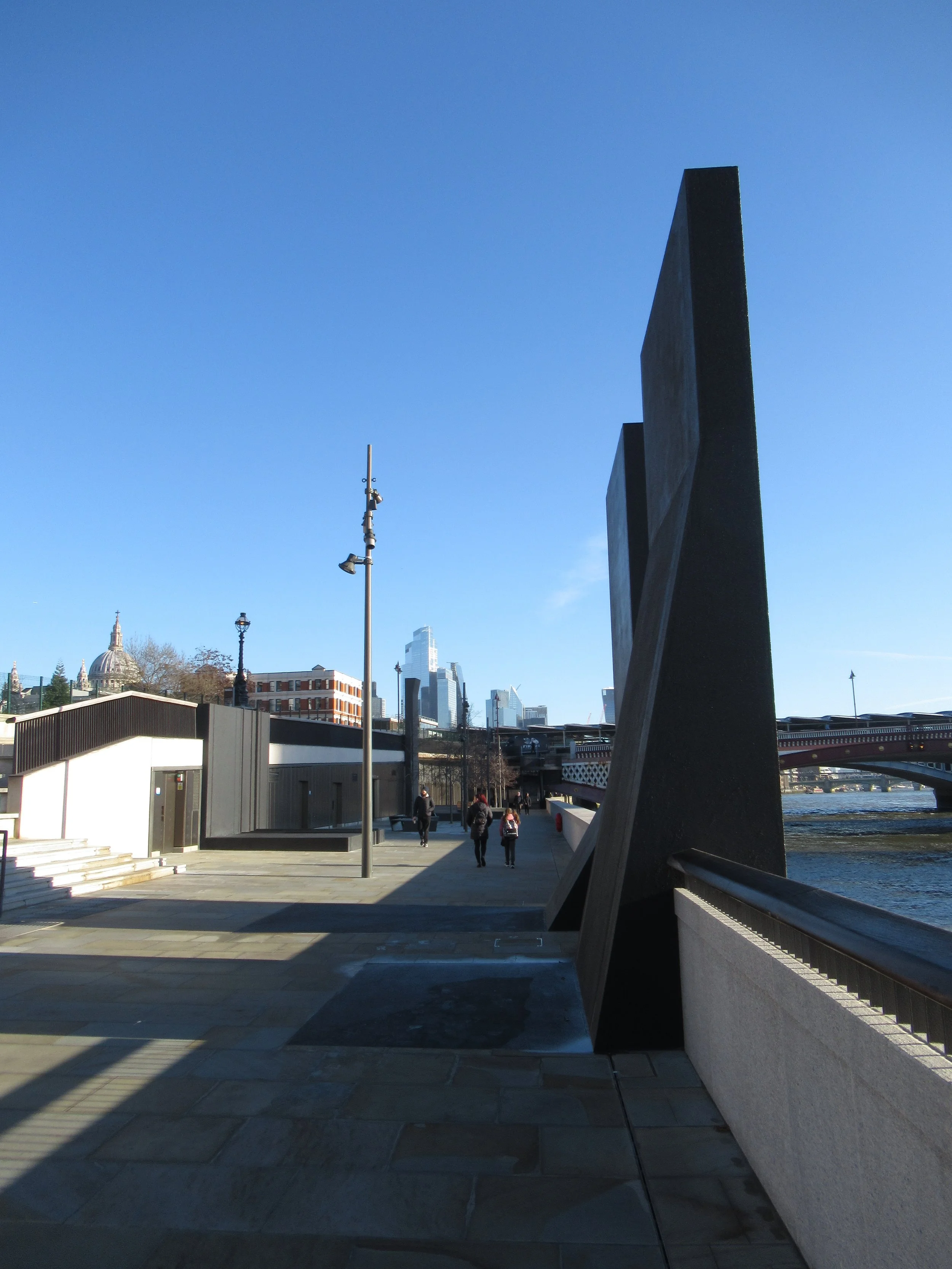 Twins and view to Blackfriars Bridge