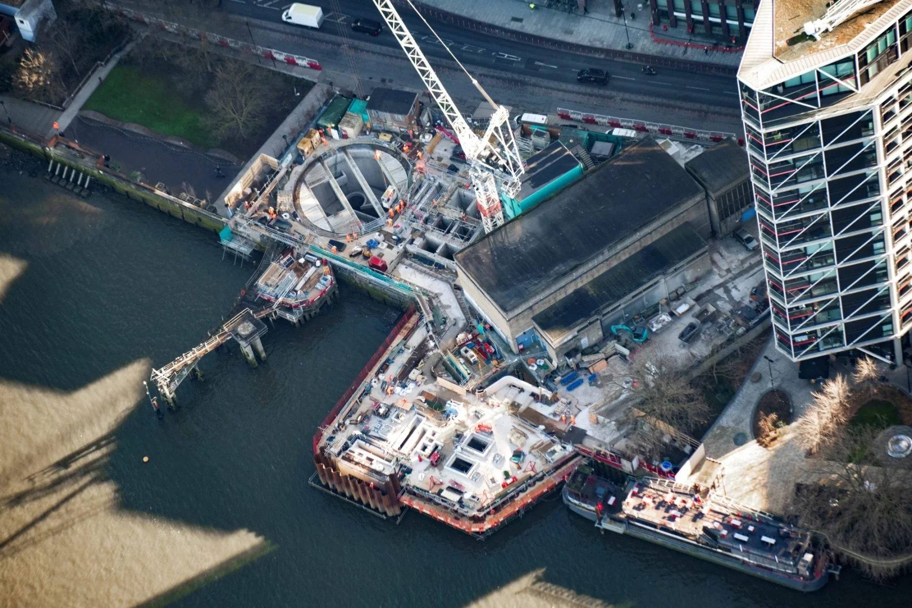 During construction, photo Tideway