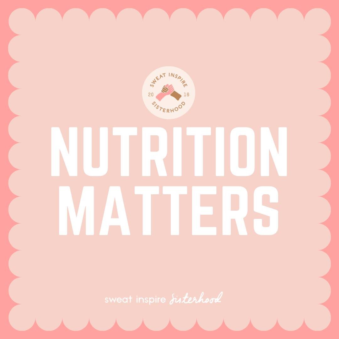 Hey SIS, let's talk about why nutrition matters! 💪

We all know that what we eat fuels our bodies, but it's also about feeling our best and being able to rock those workouts like a boss babe! 

So whether it's prepping for a killer workout or just g