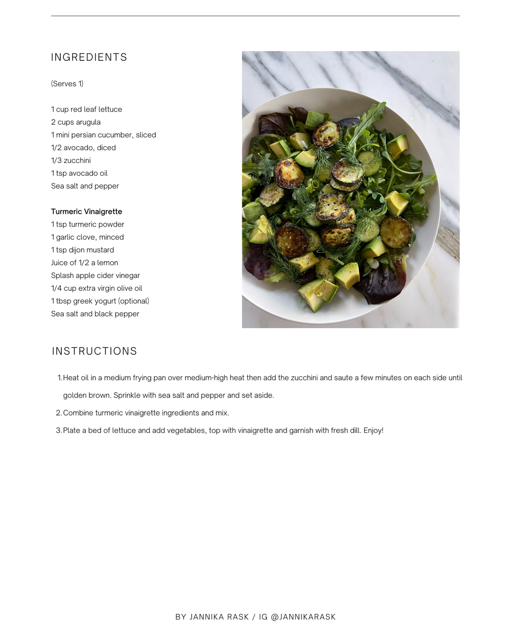 AntiInflammatory Zucchini Salad — Jannika Rask Functional Nutrition