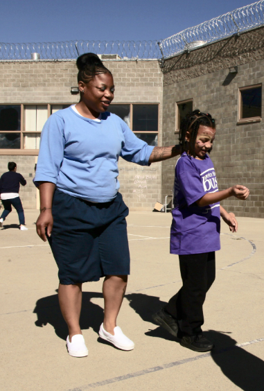 Donisha, left, with her daughter, Mayal, at Folsom Women's Facility. COURTESY OF JAIME JOYCE