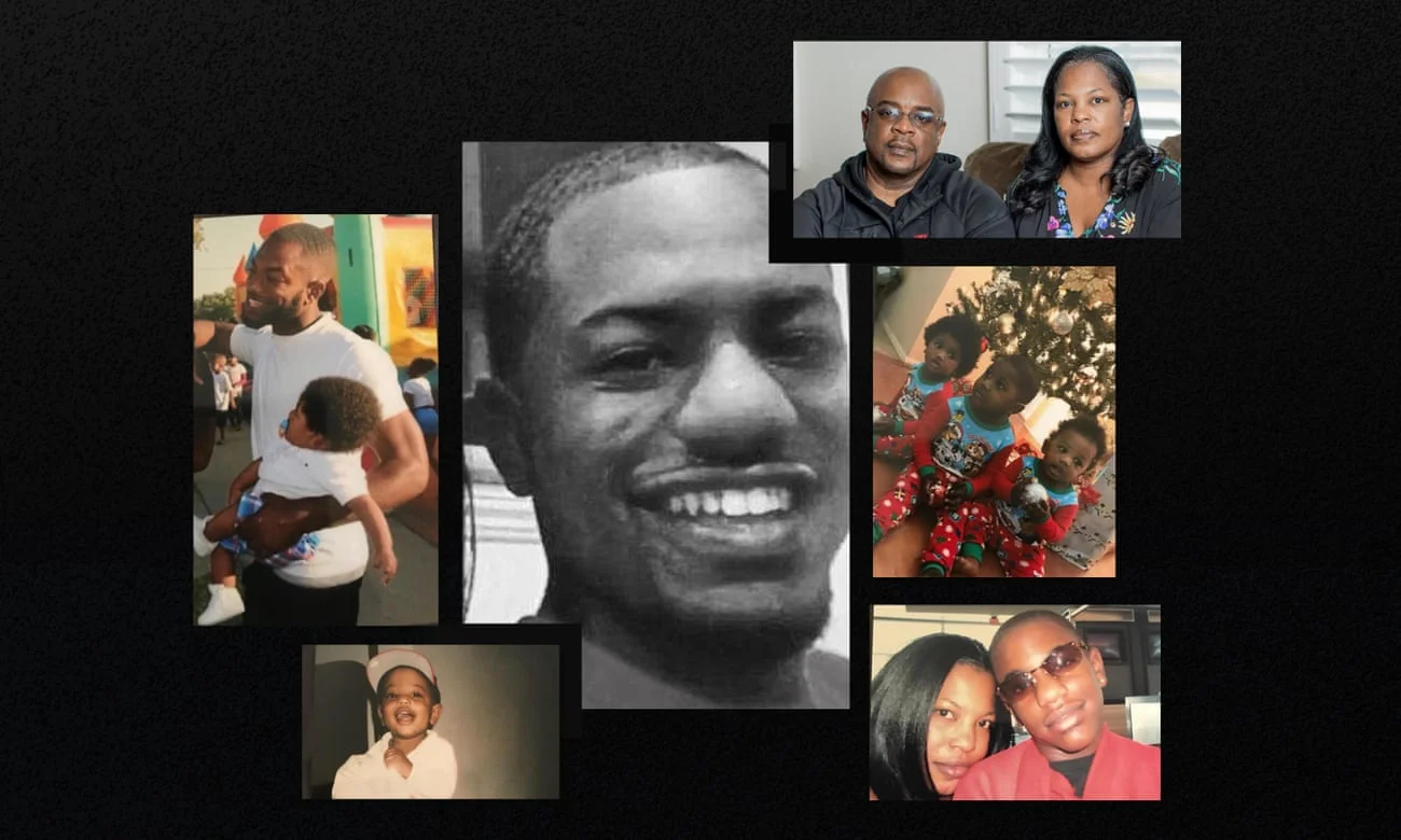 Ryan Twyman in family photos. Illustration: Guardian Design
