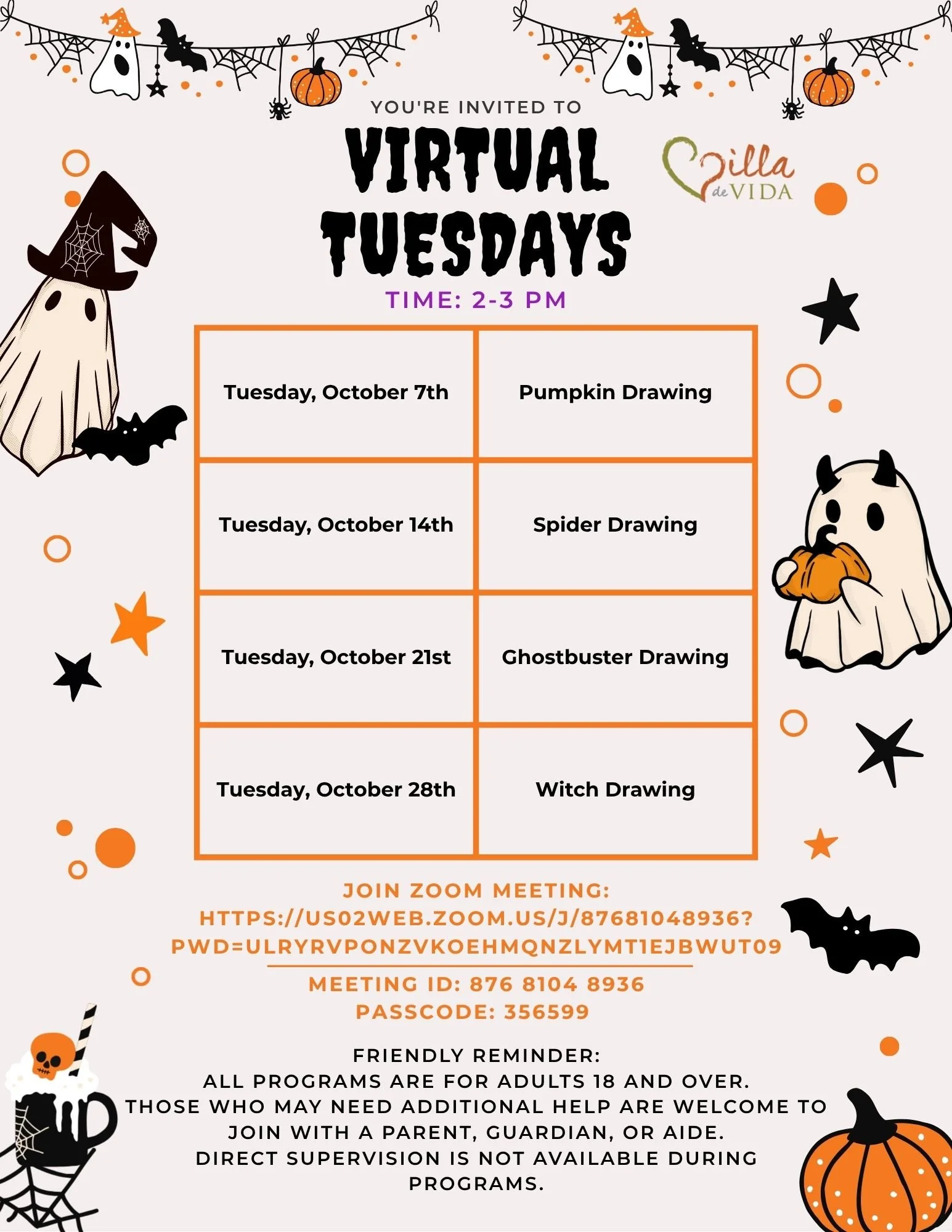 Tuesday Virtual Work Virtual Tuesdays — Villa de Vida, Inc.