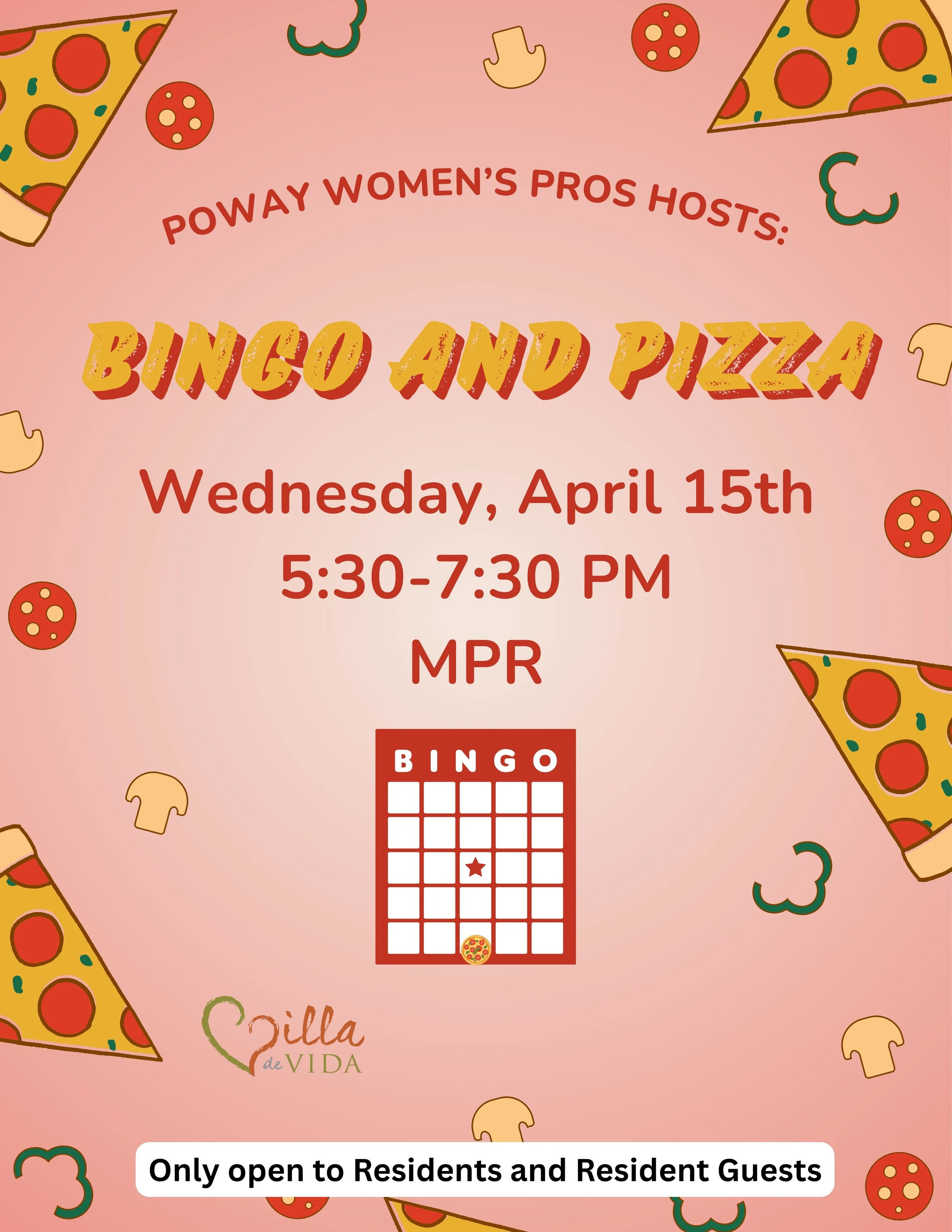 Bingo with Poway Women’s Pros