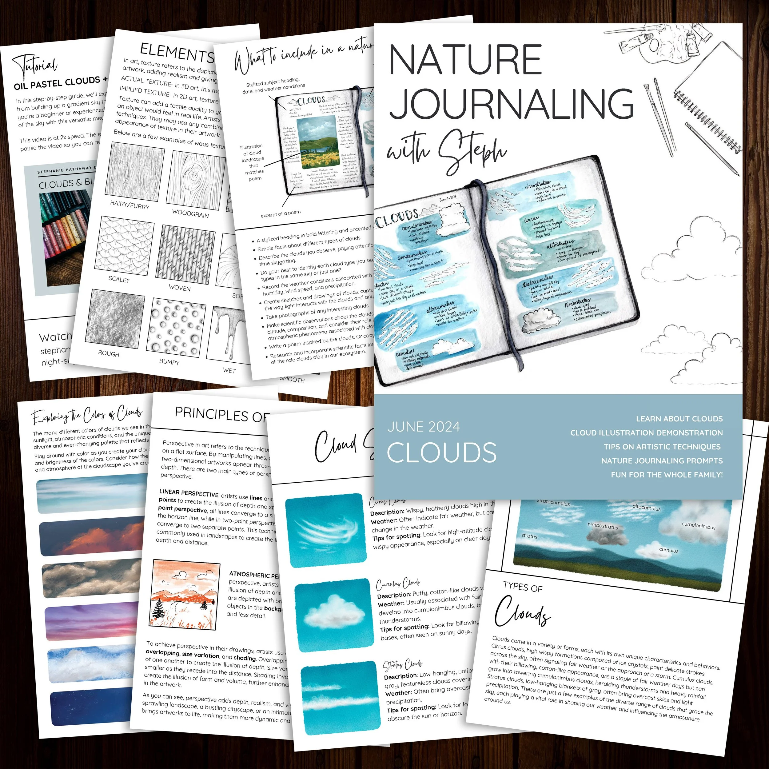  Mockup of lesson on illustrating clouds.  