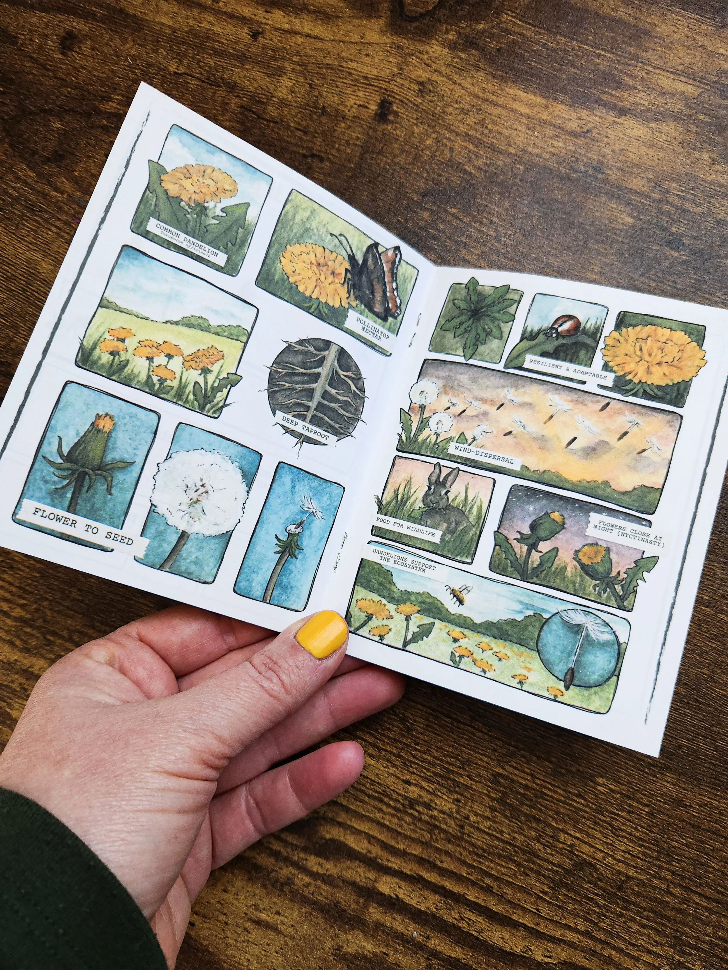 Inside spread of comic.