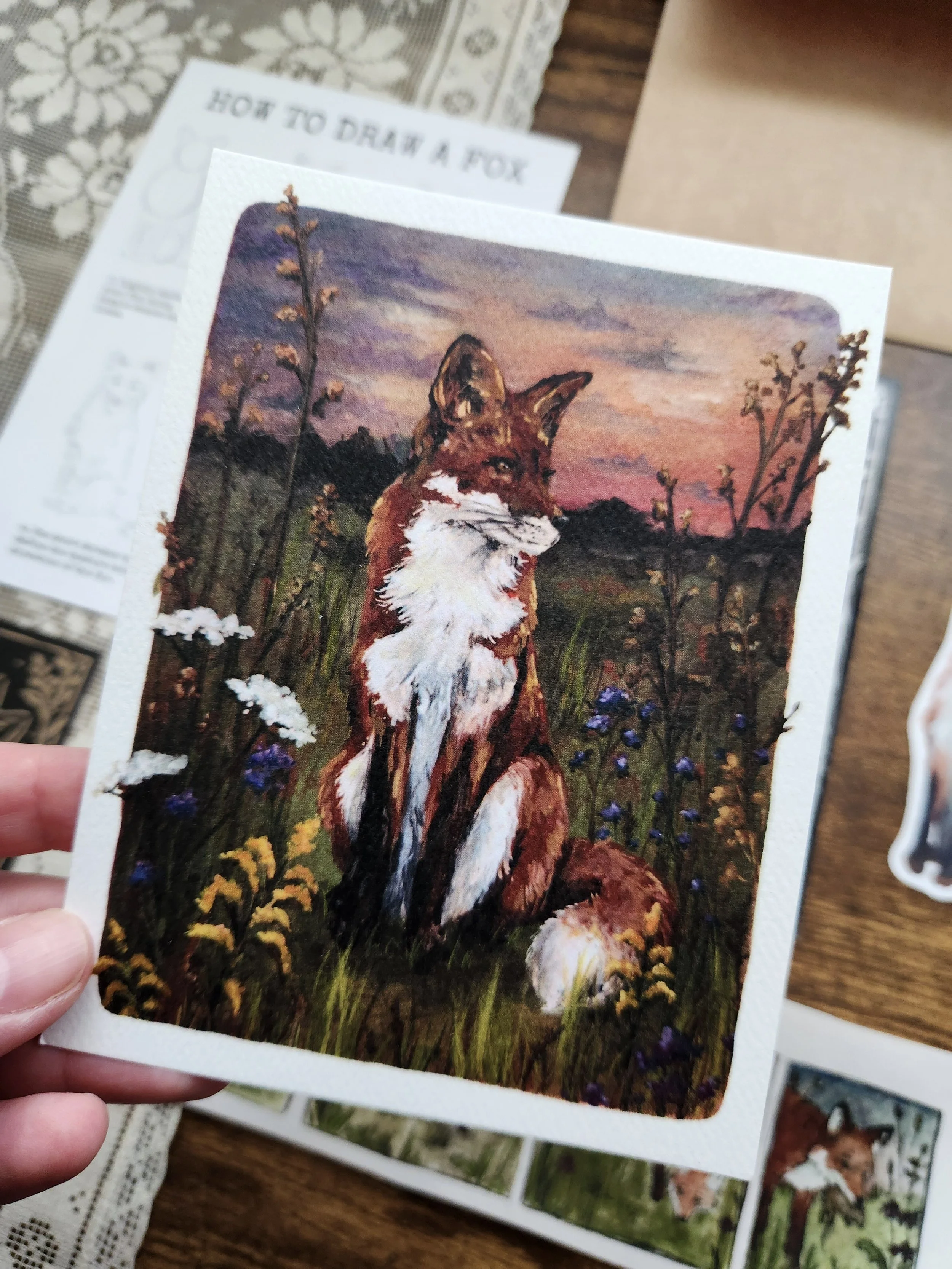 Close-up of art print/postcard