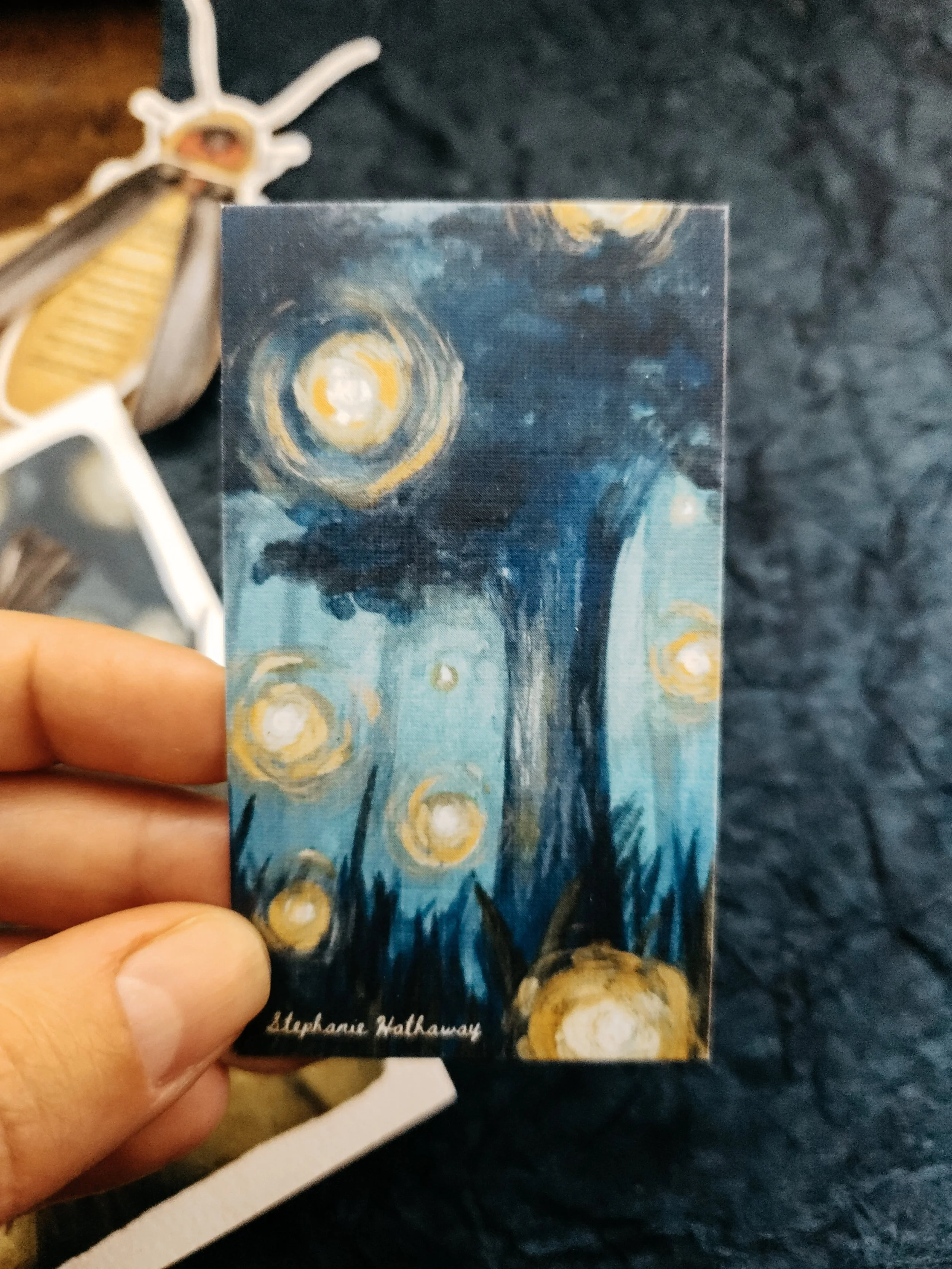 Mini illustrated art print featuring simple tips for protecting fireflies and their habitat.