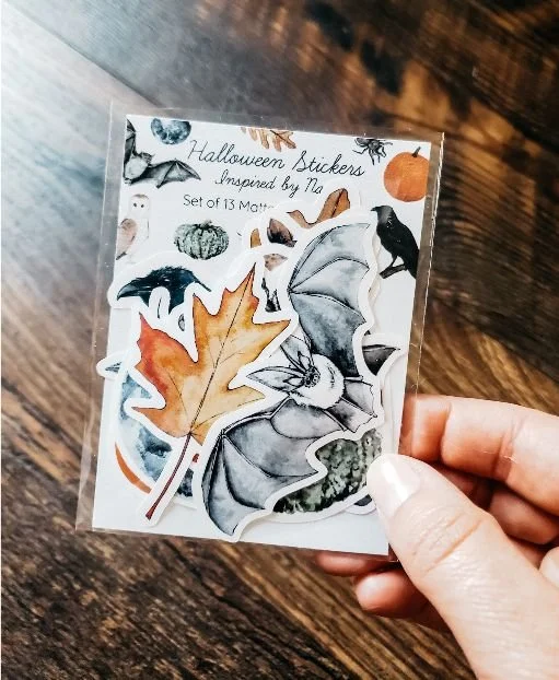 Halloween Nature Stickers Pack, Set of 13 Stickers