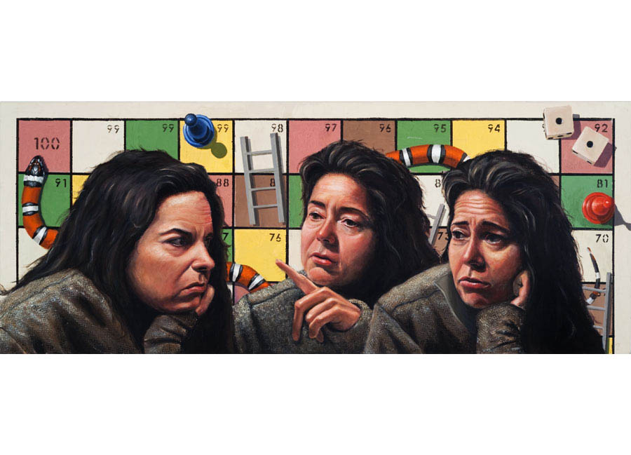 "The Game"   28"  x  70"   oil on canvas