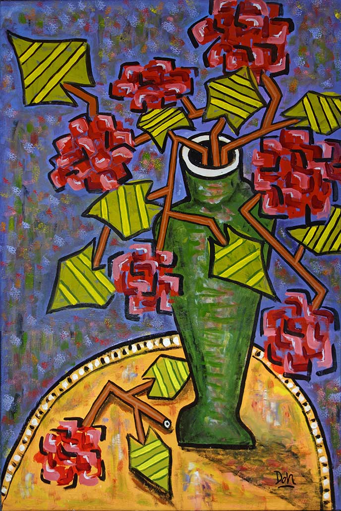 "Gerania" 36" x 24" acrylic on canvas