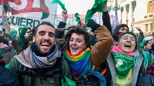 Radical Youth celebrating abortion being legalised in Argentina